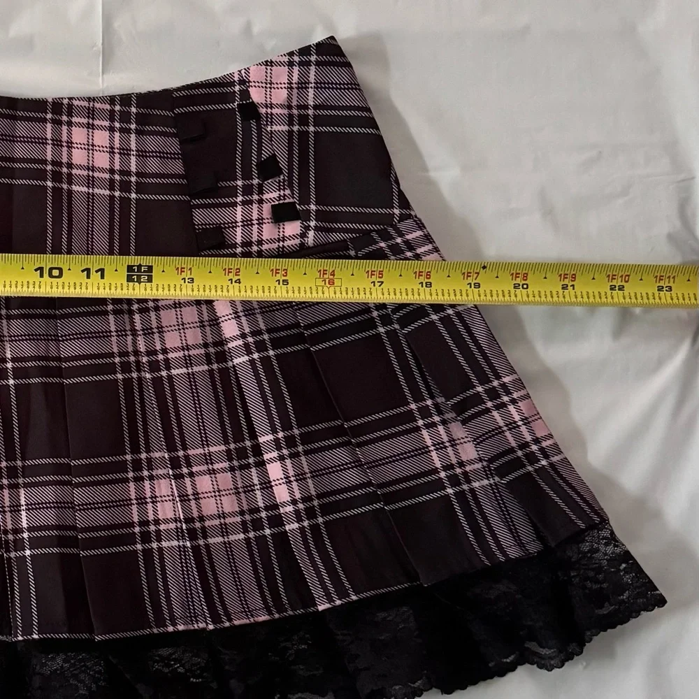 Plaid Pink and Black Skirt - Picture 9 of 13